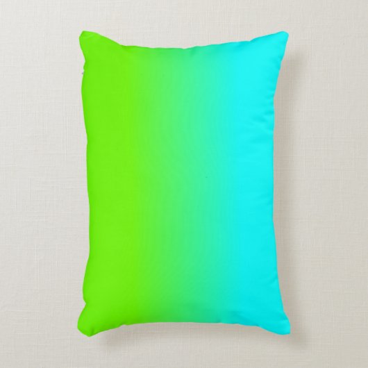 ネオンアクアとネオングリーンオンーブレシェードカラーフェード アクセントクッション (正面(垂直))
