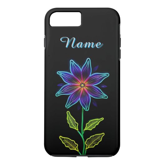 ネオンアクセントが輝く花 Case-Mate iPhoneケース (裏面)