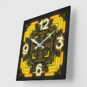 ネオンアクリル時計 スクエア壁時計 (傾斜)