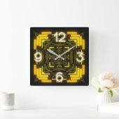 ネオンアクリル時計 スクエア壁時計 (ホーム)