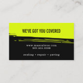 ネオンアスファルト舗装シーリングブラックトップ 名刺 (裏面)