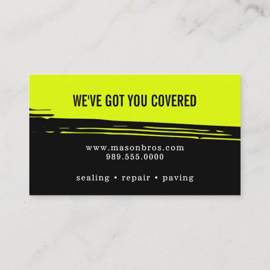 ネオンアスファルト舗装シーリングブラックトップ 名刺 (裏面)