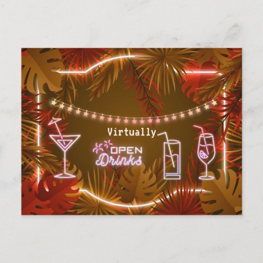 ネオンアダルト仮想誕生日パーティー ポストカード (正面)