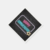 ネオンアニバーサリーサインオンブリック壁 スタンダードカクテルナプキン (角)