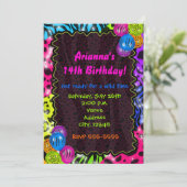 ネオンアニマルプリントチータヒョウパーティー 招待状 (スタンド正面)