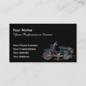 ネオンアポップ・アートのートレトロ自動二輪車 名刺 (裏面)