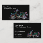 ネオンアポップ・アートのートレトロ自動二輪車 名刺 (正面/裏面)