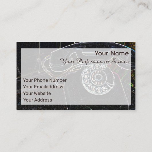 ネオンアポップ・アートのートレトロ電話名刺 名刺 (裏面)