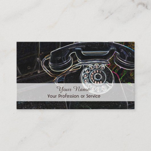 ネオンアポップ・アートのートレトロ電話名刺 名刺 (正面)