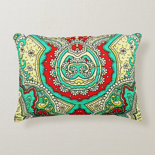 ネオンアラベスクオーナメント:80年代スタイル。 アクセントクッション (正面)