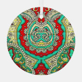 ネオンアラベスクオーナメント:80年代スタイル。 ガラスオーナメント (裏面)