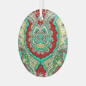 ネオンアラベスクオーナメント:80年代スタイル。 ガラスオーナメント (正面左)