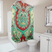 ネオンアラベスクオーナメント:80年代スタイル。 シャワーカーテン (インサイチュ)