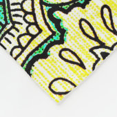 ネオンアラベスクオーナメント:80年代スタイル。 フリースブランケット (角)