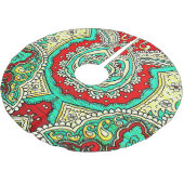 ネオンアラベスクオーナメント:80年代スタイル。 ブラッシュドポリエステルツリースカート (アングル)