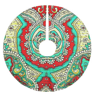 ネオンアラベスクオーナメント:80年代スタイル。 ブラッシュドポリエステルツリースカート