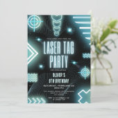 ネオンアーケードゲーマー、レーザーラベル誕生日 招待状 (スタンド正面)