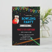 ネオンアーケードボウリングパーティー招待状 招待状 (スタンド正面)