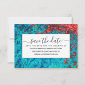 ネオンアートオレンジティール(緑がかった色)グリーンアクリル絵画ズ セーブザデート (正面)