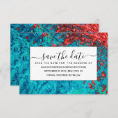 ネオンアートオレンジティール(緑がかった色)グリーンアクリル絵画ズ セーブザデート (正面/裏面)