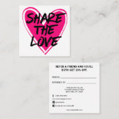 ネオンアートピンク白黒ハート共有ザラブ 紹介カード (正面/裏面)