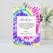 ネオンアートレインボー絞り染め水彩模様 サンキューカード (スタンド正面)