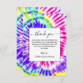 ネオンアートレインボー絞り染め水彩模様 サンキューカード (正面/裏面)