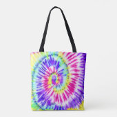 ネオンアートレインボー絞り染め水彩模様 トートバッグ (裏面)