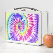 ネオンアートレインボー絞り染め水彩模様 メタルランチボックス (インサイチュ)