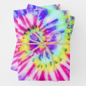 ネオンアートレインボー絞り染め水彩模様 ラッピングペーパーシート (インサイチュ)