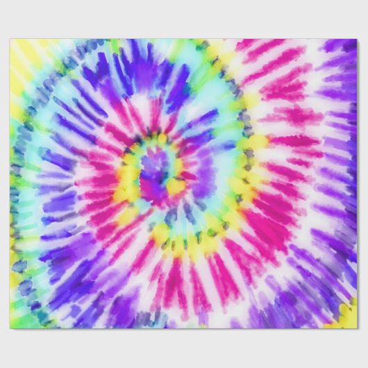 ネオンアートレインボー絞り染め水彩模様 ラッピングペーパー (フラット)