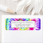 ネオンアートレインボー絞り染め水彩模様 ラベル (インサイチュ)