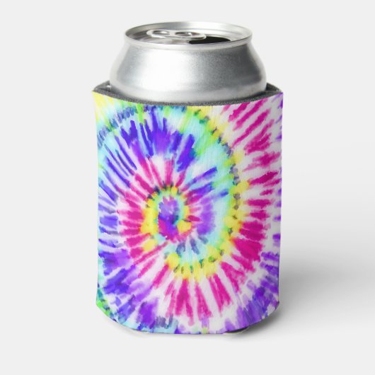 ネオンアートレインボー絞り染め水彩模様 缶クーラー (缶裏面)