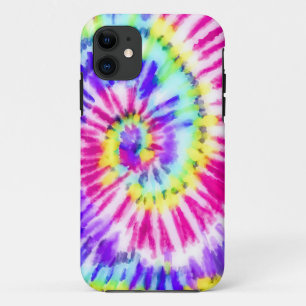 ネオンアートレインボー絞り染め水彩模様 iPhone 11 ケース