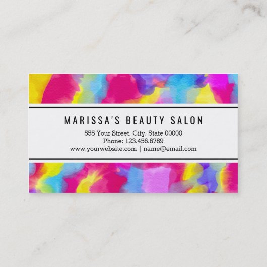 ネオンアートレカラフルインボー水彩 名刺 (裏面)