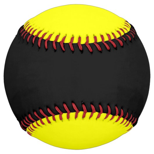 ネオンイエローとジェットブラックのソフトボカスタムール ソフトボール (裏面)