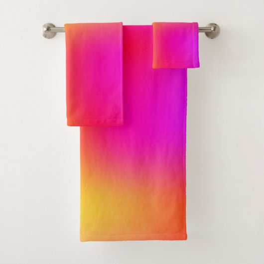 ネオンイエローとピンク バスタオルセット (インサイチュ)