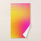 ネオンイエローとピンク バスタオルセット (ハンドタオル)