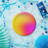 ネオンイエローとピンク ペーパープレート (パーティー)