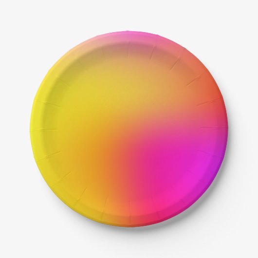 ネオンイエローとピンク ペーパープレート (正面)