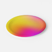 ネオンイエローとピンク ペーパープレート (アングル)