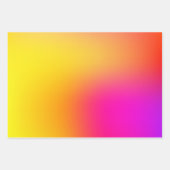 ネオンイエローとピンク ラッピングペーパーシート (正面)