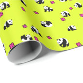 ネオンイエローのかわいいパンダ♡ ラッピングペーパー (ロールコーナー)
