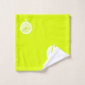 ネオンイエローの帆船&コンパス バスタオルセット (ウォッシュタオル)