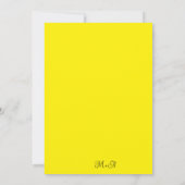 ネオンイエローグリーン大胆モダンレトロウェディング 招待状 (裏面)