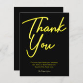 ネオンイエローグローサンキュー 招待状 (正面/裏面)