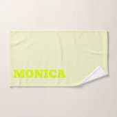 ネオンイエロースタイリッシュ名モダンの署名 バスタオルセット (ハンドタオル)