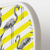 ネオンイエロートロピカルパイナップルフラミンゴカスタム ピックルボールラケット (左詳細)