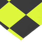 ネオンイエローブラックチェッ市松模様にカーボードヴィンテージ ショートテーブルランナー (コーナー)