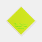 ネオンイエロー無地のカラー スタンダードカクテルナプキン (角)